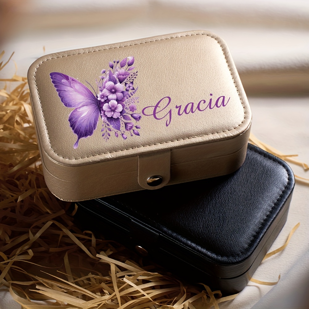 Custom Name Personalized Jewelry Box, Butterfly Shape